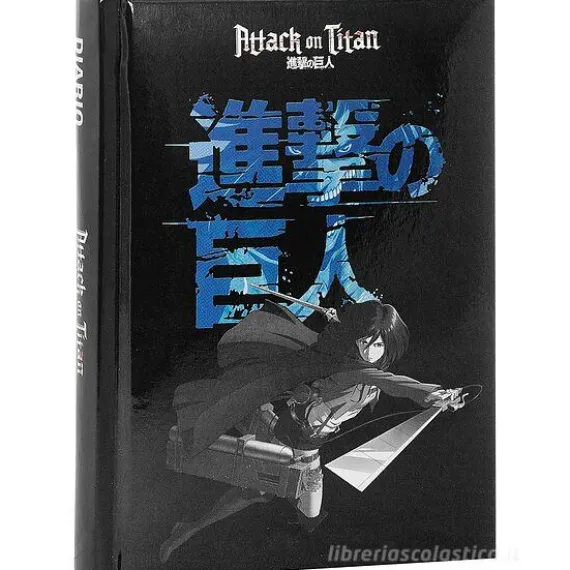 Attack On Titan. Diario 12 mesi non datato. Nero e blu