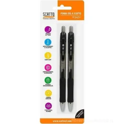 Blister 2 penne gel a scatto Fonzy nero