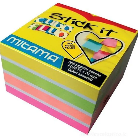 Blocchetto 500 fogli adesivi colorati 7,5x7,5 cm Stick It