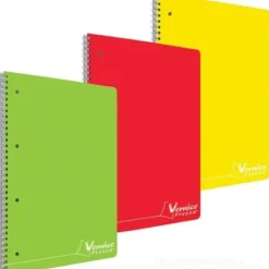 Blocco A4 Spirale Laterale 144 Fogli 80 Gr (288 Pagine) 4 Fori con Micro-Perforazione 6 Colori Ass.Ti Copertina Cartoncino 5mm