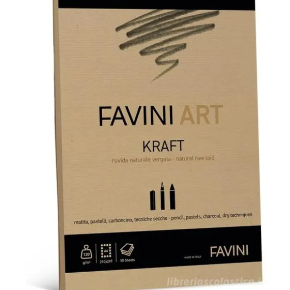 Blocco collato da disegno 50 fogli formato A4 Art Kraft 120 gr