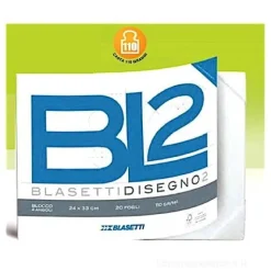Blocco da disegno BL2 20 fogli bianchi ruvidi 24x33 cm