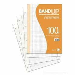 Blocco 40 fogli ricambio rinforzati A4 BandUp 100 grammi a quadretti Q