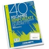 Blocco 40 fogli ricambio rinforzati per copertine ad anelli A4 quadri 1 cm