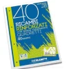 Blocco 40 fogli ricambio rinforzati per quaderni ad anelli A4 righe Q