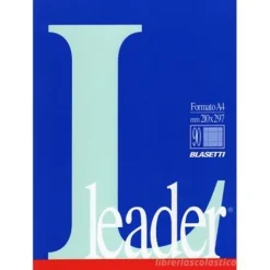 Block-notes collato 90 fogli quadri A4 Leader