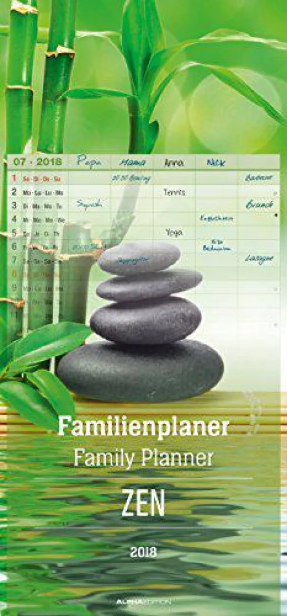 Calendario da muro della famiglia Zen 2018