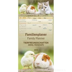Calendario 2019 Family Planner Animal Friendships 21x45 cm