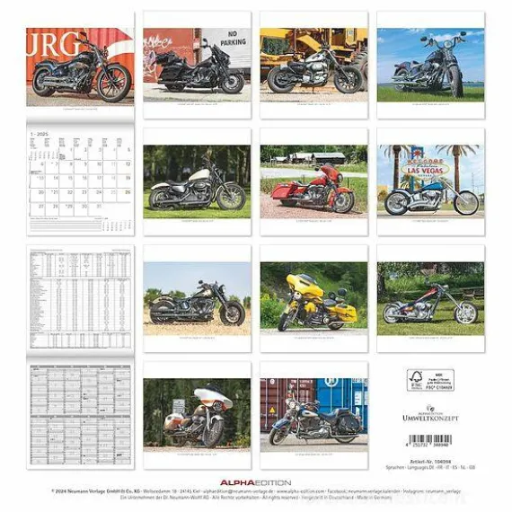 Calendario 2025 Harleys cm 30x30