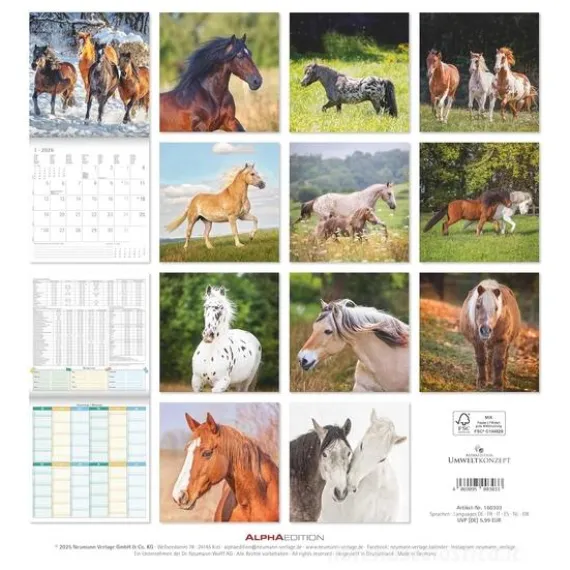 Calendario 2026 Horses cm 30x30