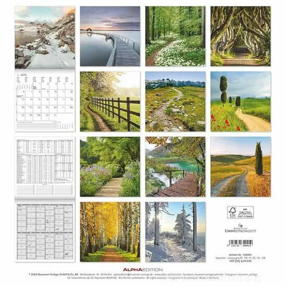Calendario 2025 Paths cm 30x30