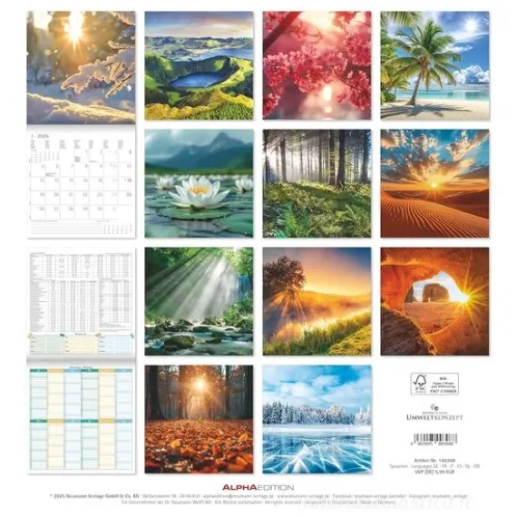 Calendario 2026 Sunny Moments cm 30x30