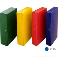 Cartella porta progetti con bottone cm 25x34 dorso cm 14 blu