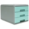 Cassettiera porta documenti 3 cassetti grigio azzurro