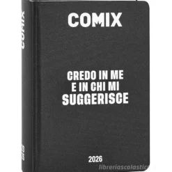 Comix 2025-2026. Agenda 16 mesi mignon plus. Nero e bianco