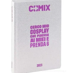 Comix 2022-2023. Agenda 16 mesi standard. Bianco e fucsia glitter