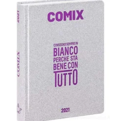 Comix 2020-2021. Diario agenda 16 mesi mini. Argento glitter