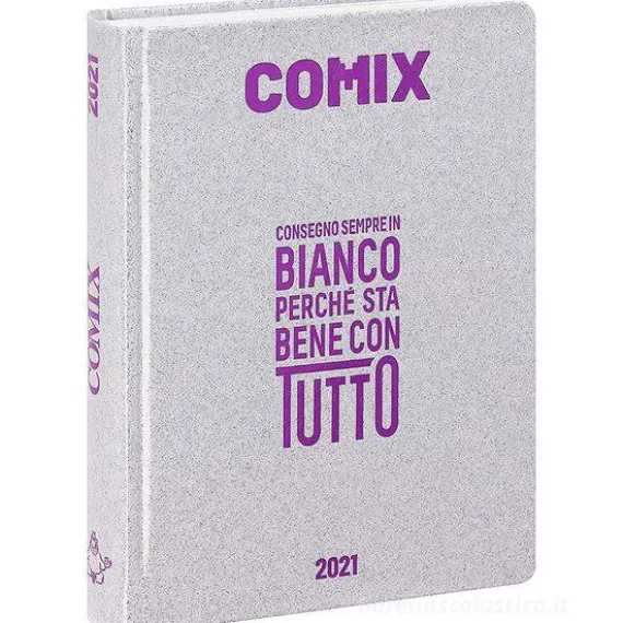 Comix 2020-2021. Diario agenda 16 mesi mini. Argento glitter