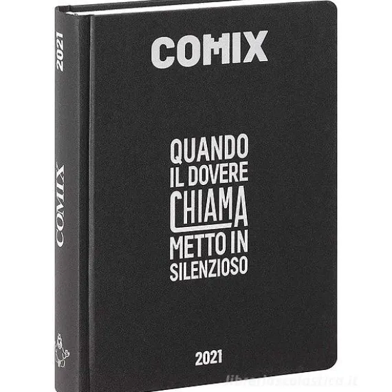 Comix 2020-2021. Diario agenda 16 mesi mini. Nero e argento