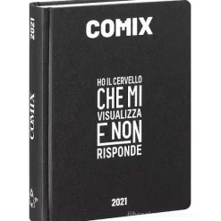 Comix 2020-2021. Diario agenda 16 mesi mini. Nero e bianco
