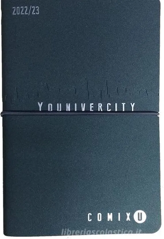 Comix U Younivercity Medium Agenda 2022/2023 settimanale 13 mesi. Grigio verde metallizzato