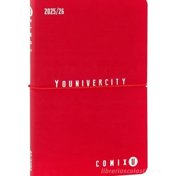 Comix U Younivercity Medium Agenda 2025-2026 settimanale 13 mesi. Rosso