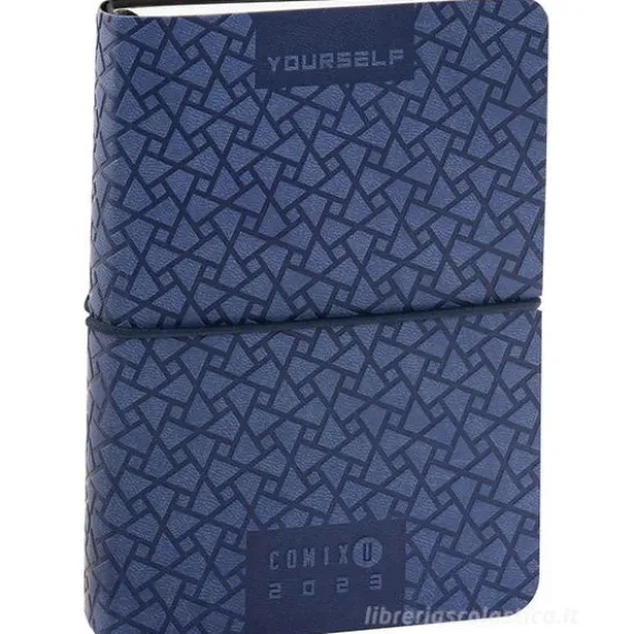 Comix U Yourself Mini Agenda 2022-2023 giornaliera 16 mesi. Special Edition. Blu motivo geometrico