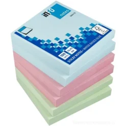Confezione 6 blocchetti da 100 notes adesivi colorati mm 75x75