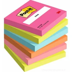 Confezione 6 blocchetti notes adesivi colorati Post-It Poptimistic mm 76x76