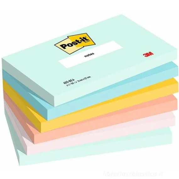 Confezione 6 blocchetti notes adesivi colorati Post-It Beachside mm 76x127
