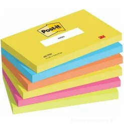 Confezione 6 blocchetti notes adesivi colorati Post-It mm 76x127