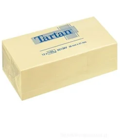 Confezione 12 blocchetti notes adesivi Tartan mm 38x51