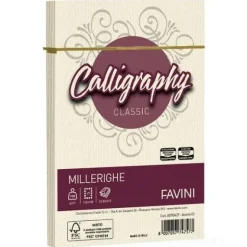 Confezione 25 buste Calligraphy Millerighe cm 12x18 gr 100 colore avorio