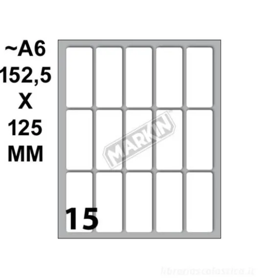 Confezione 10 buste da 10 fogli A6 etichette 46x20mm bianche