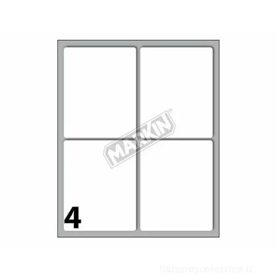 Confezione 10 buste da 10 fogli formato A6 etichette autoadesive 70x56mm carta bianca Markin