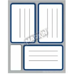 Confezione 10 buste da 10 fogli formato A6 etichette autoadesive 83x53mm carta rigata Markin