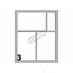 Confezione 10 buste da 10 fogli formato A6 etichette autoadesive 83x53mm carta bianca Markin