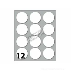 Confezione 10 buste da 10 fogli formato A6 etichette autoadesive 34mm carta bianca Markin