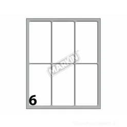 Confezione 10 buste da 10 fogli formato A6 etichette autoadesive 70x37mm carta bianca Markin