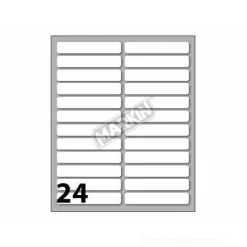 Confezione 10 buste da 10 fogli formato A6 etichette autoadesive 56x10mm carta bianca Markin
