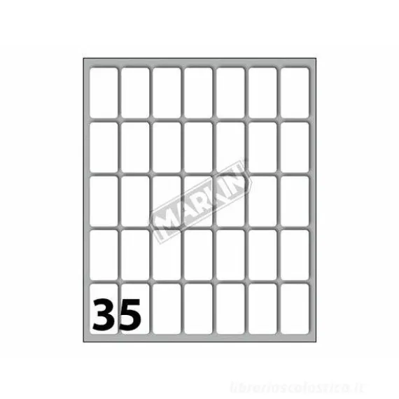 Confezione 10 buste da 10 fogli formato A6 etichette autoadesive 27x15mm carta bianca Markin