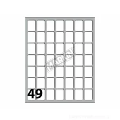 Confezione 10 buste da 10 fogli formato A6 etichette autoadesive 19x14mm carta bianca Markin
