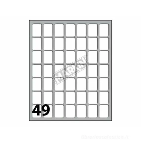 Confezione 10 buste da 10 fogli formato A6 etichette autoadesive 19x14mm carta bianca Markin