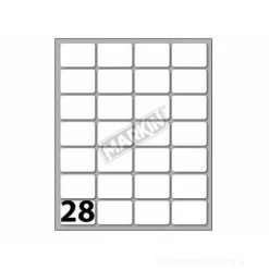Confezione 10 buste da 10 fogli formato A6 etichette autoadesive 28x19mm carta bianca Markin