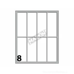 Confezione 10 buste da 10 fogli formato A6 etichette autoadesive 70x27mm carta bianca Markin