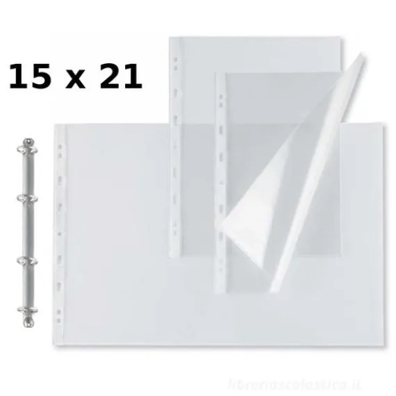 Confezione 25 buste opache Atla 100 foratura universale cm 15x21