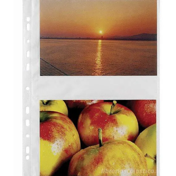 Confezione 10 buste trasparenti ad anelli porta foto 4 tasche