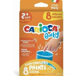 Confezione 8 colori a tempera lavabili per dita Baby 2+