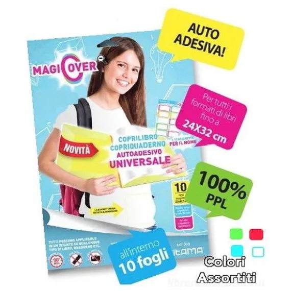 Confezione 10 copertine adesive Magic Cover (colori assortiti)