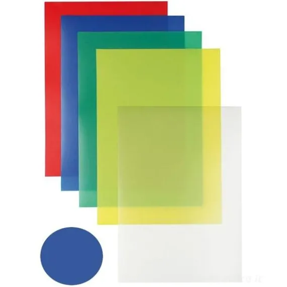 Confezione 100 copertine in polipropilene opaco ad altissimo spessore per rilegature blu